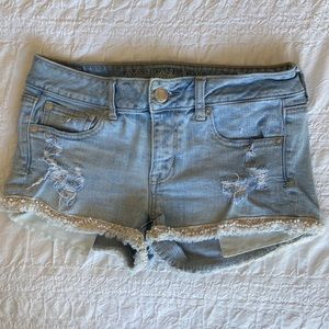 American Eagle Shortie Distressed Denim Shorts